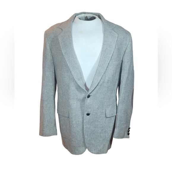 Vintage Anderson Little 100% Wool Grey Tweed Academia Sportcoat Jacket sz 48 - Picture 1 of 10